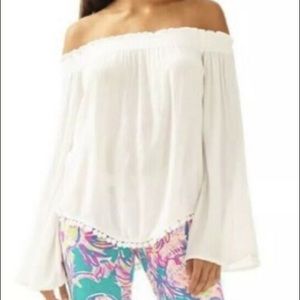 Lilly Pulitzer Off the Shoulder Pom Pom Top